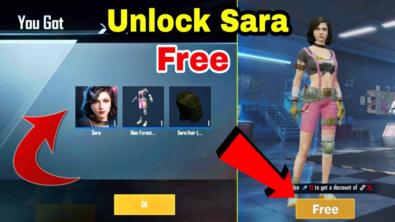 How to unlock sara character for free pubg mobile unlocked sara free pubg mobile