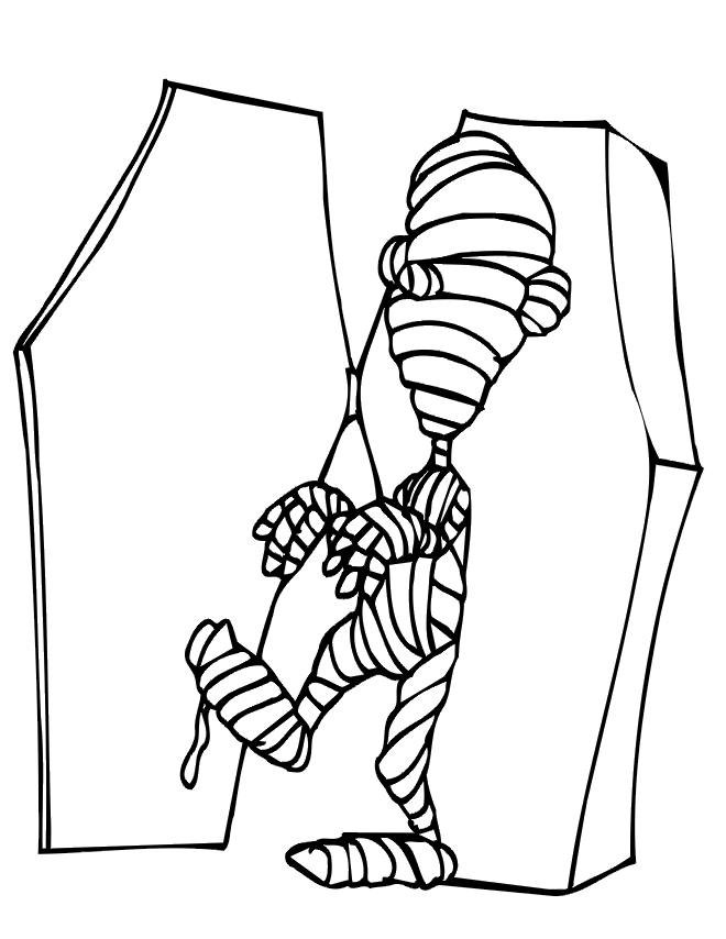 Mummy coloring page mummy ing from coffin