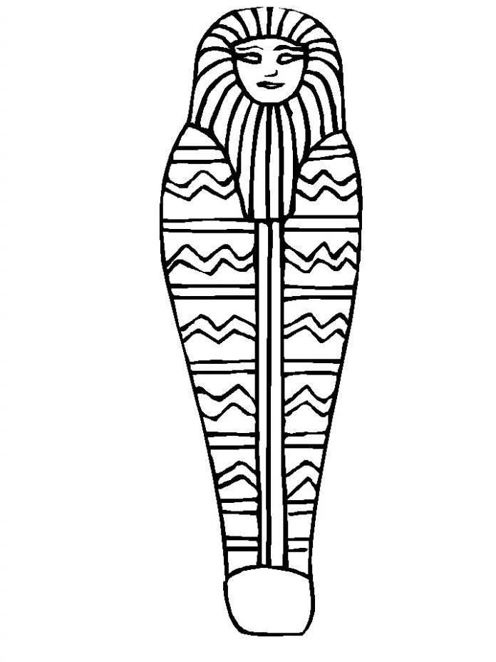 Mysterious sarcophagus coloring book to print and online