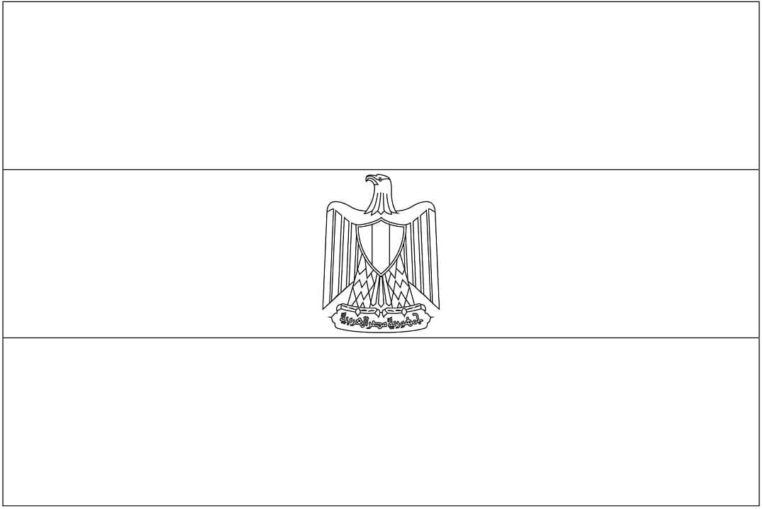 Egypt flag printable coloring page