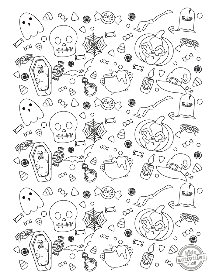 Free printable halloween doodle coloring pages kids activities blog