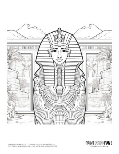 King tut coloring pages ancient egypts king tutankhamun at