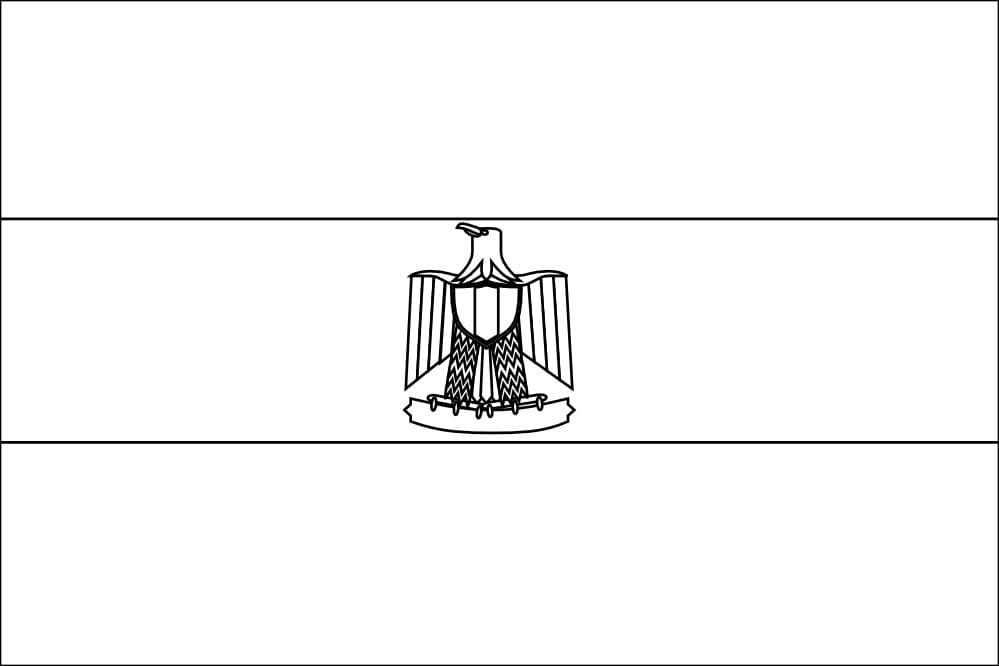 Printable egypt flag coloring page