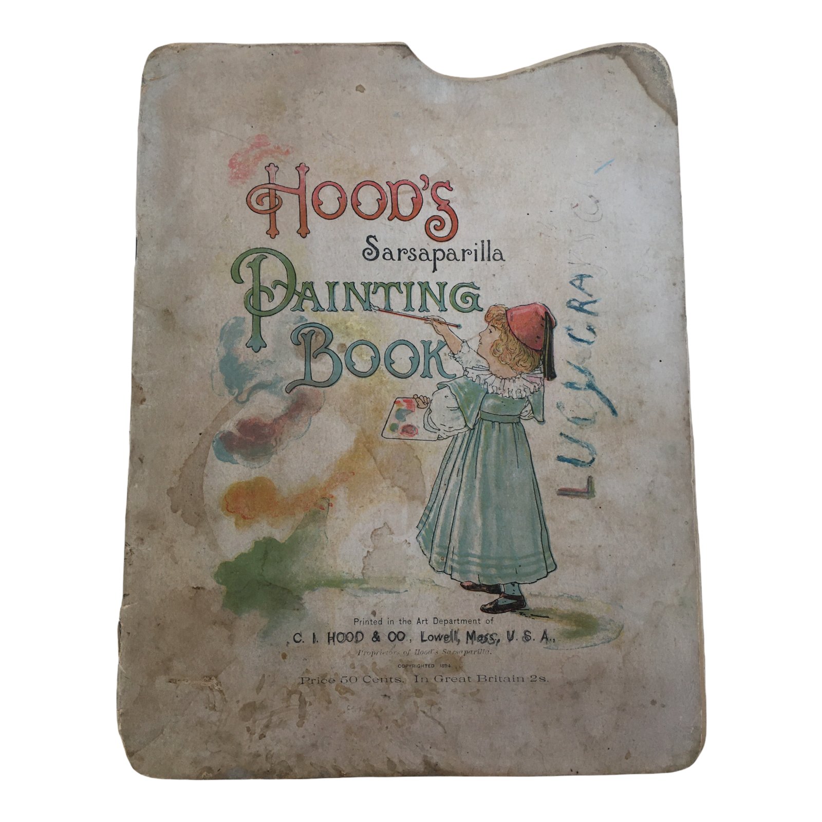 Hoods sarsaparilla painting book medicine advertising childrens art antique