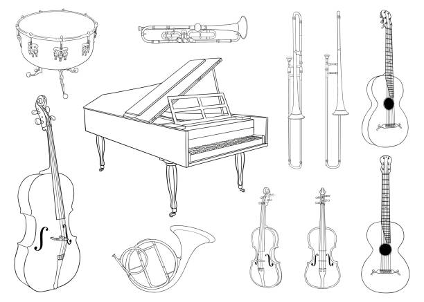 Trumpeter coloring book stock illustrations royalty