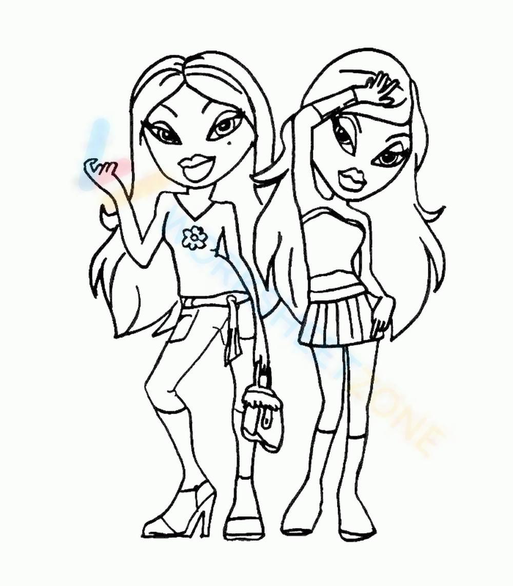 Free collection of bratz coloring pages for kids