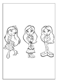 Express your style with printable bratz coloring pages collection for kids pdf