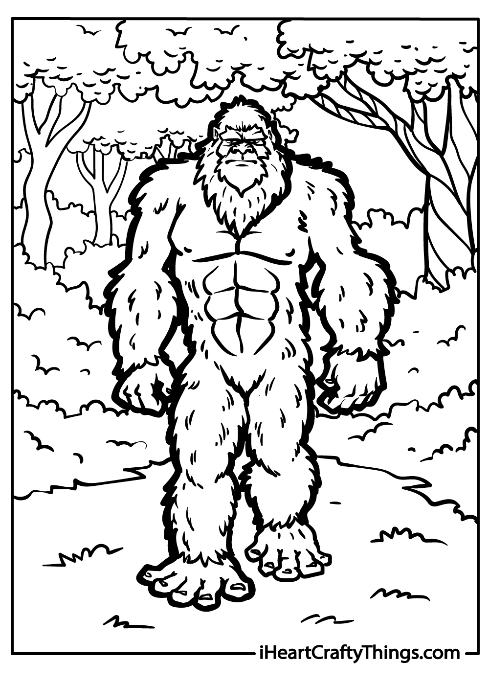 Bigfoot coloring pages free printables