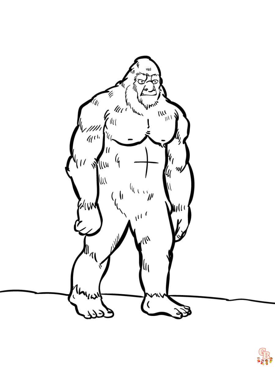 Printable bigfoot coloring pages free for kids and adults