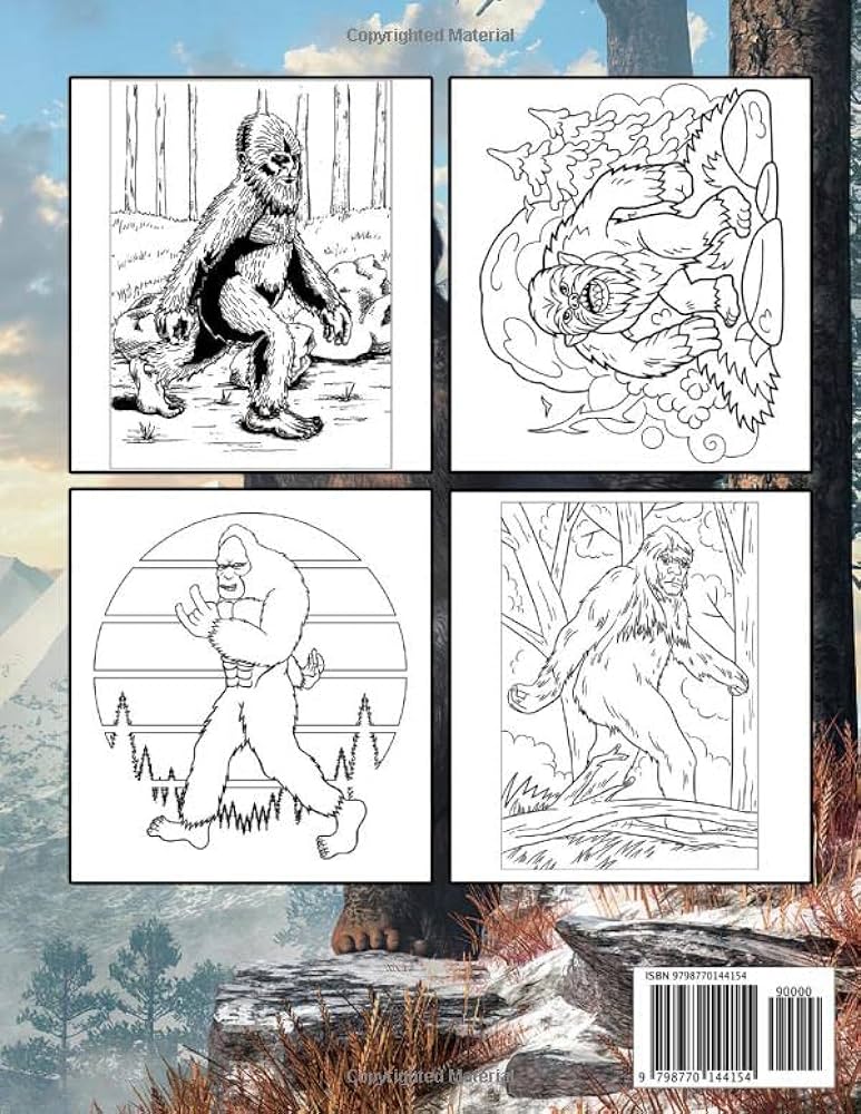 Bigfoot coloring book fun and stunning coloring pages featuring bigfoot sasquatch illustrations perfect gift idea for all fans to stimulate creativity and relieve stress mind color books