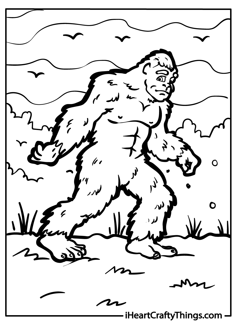 Bigfoot coloring pages free printables