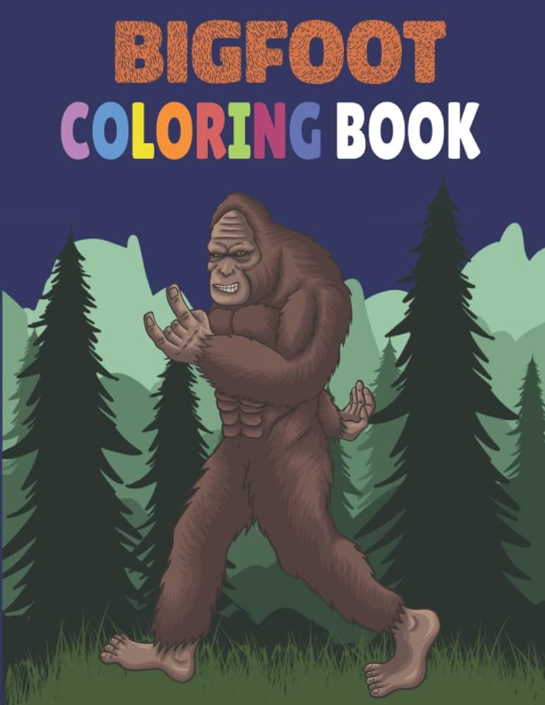 Bigfoot loring book different unique sasquatch cryptid designs loring pages for kids adults world wizo books