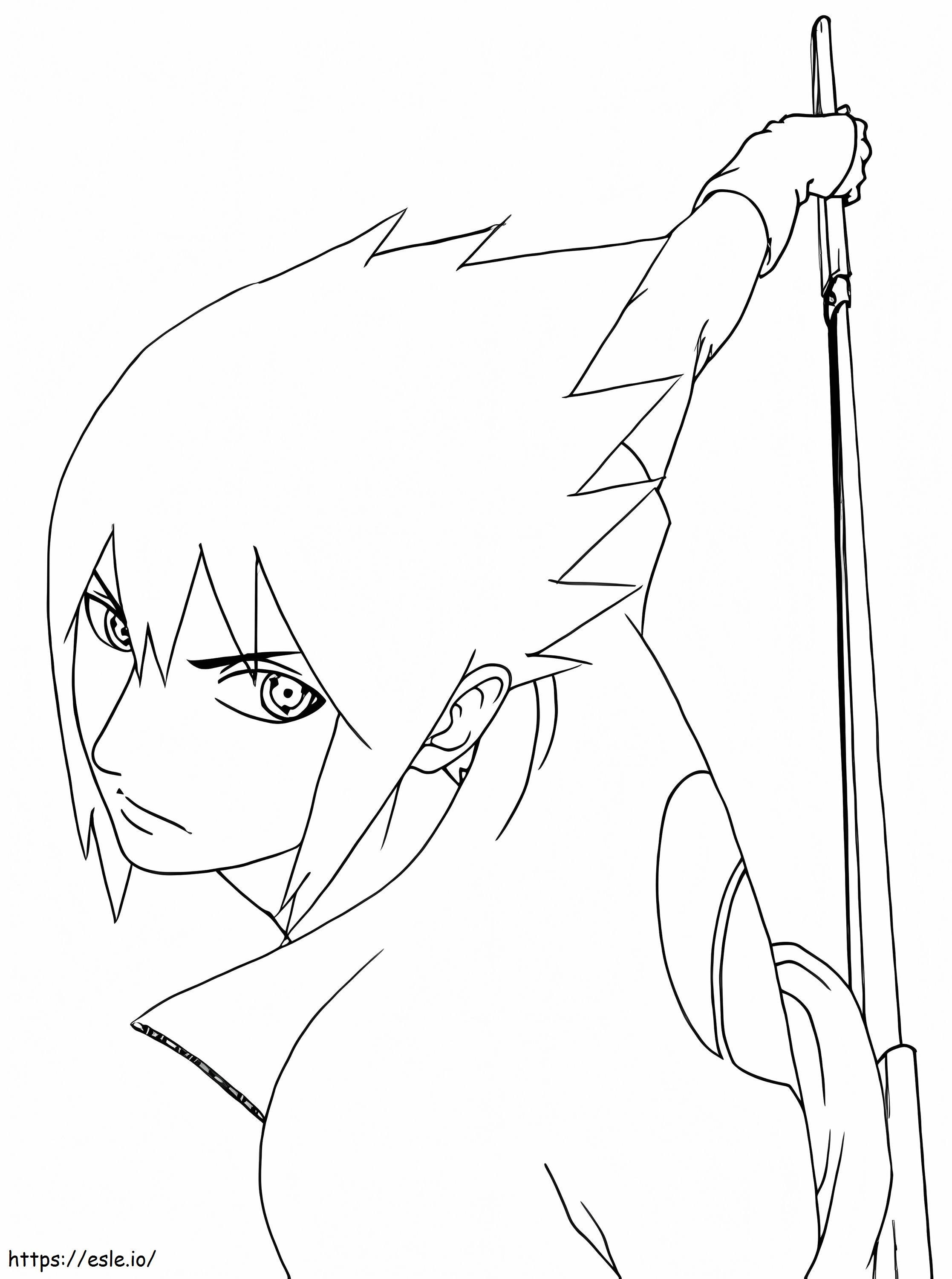 Sasuke de naruto coloring page