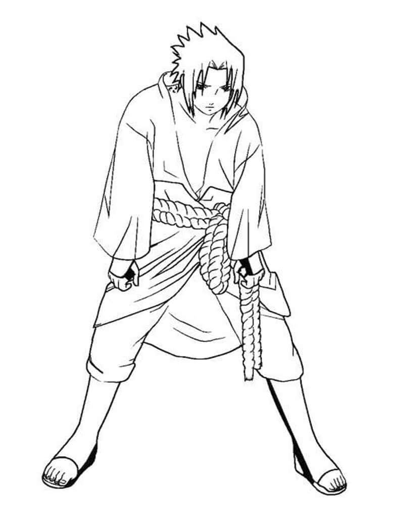 Perfect sasuke coloring page