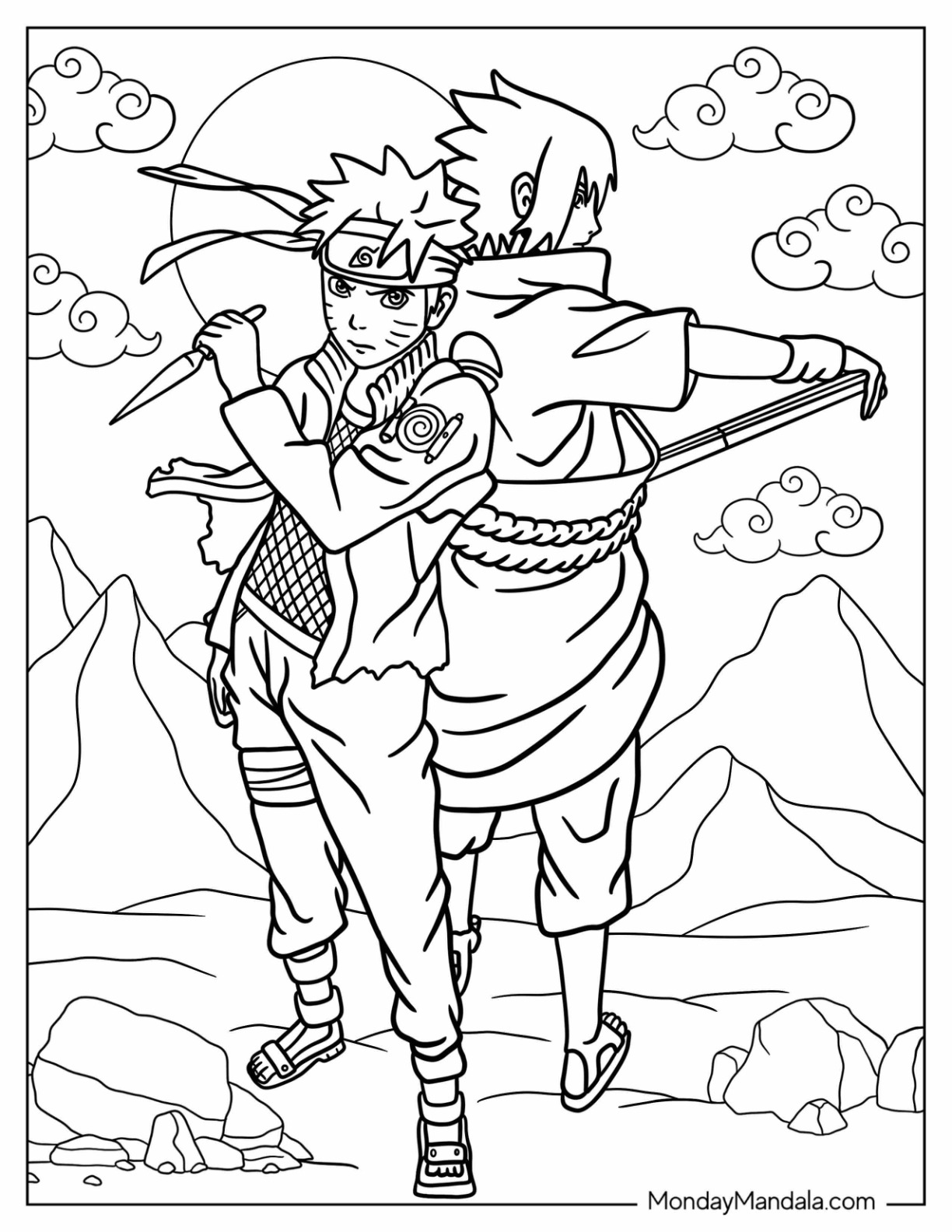 Sasuke coloring pages free pdf printables