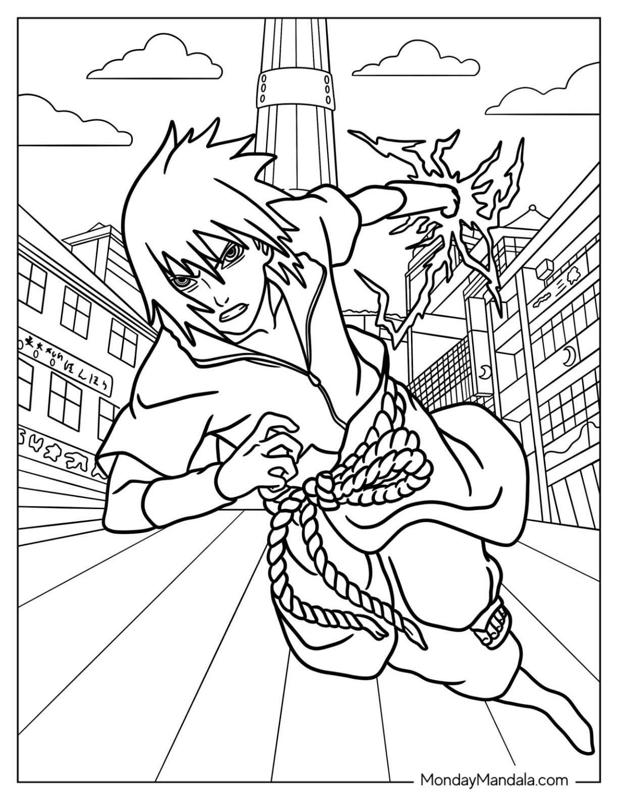 Sasuke coloring pages free pdf printables