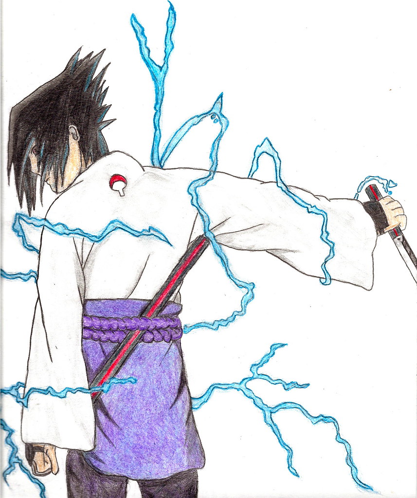 Sasuke chidori sword decided to draw in color for once â