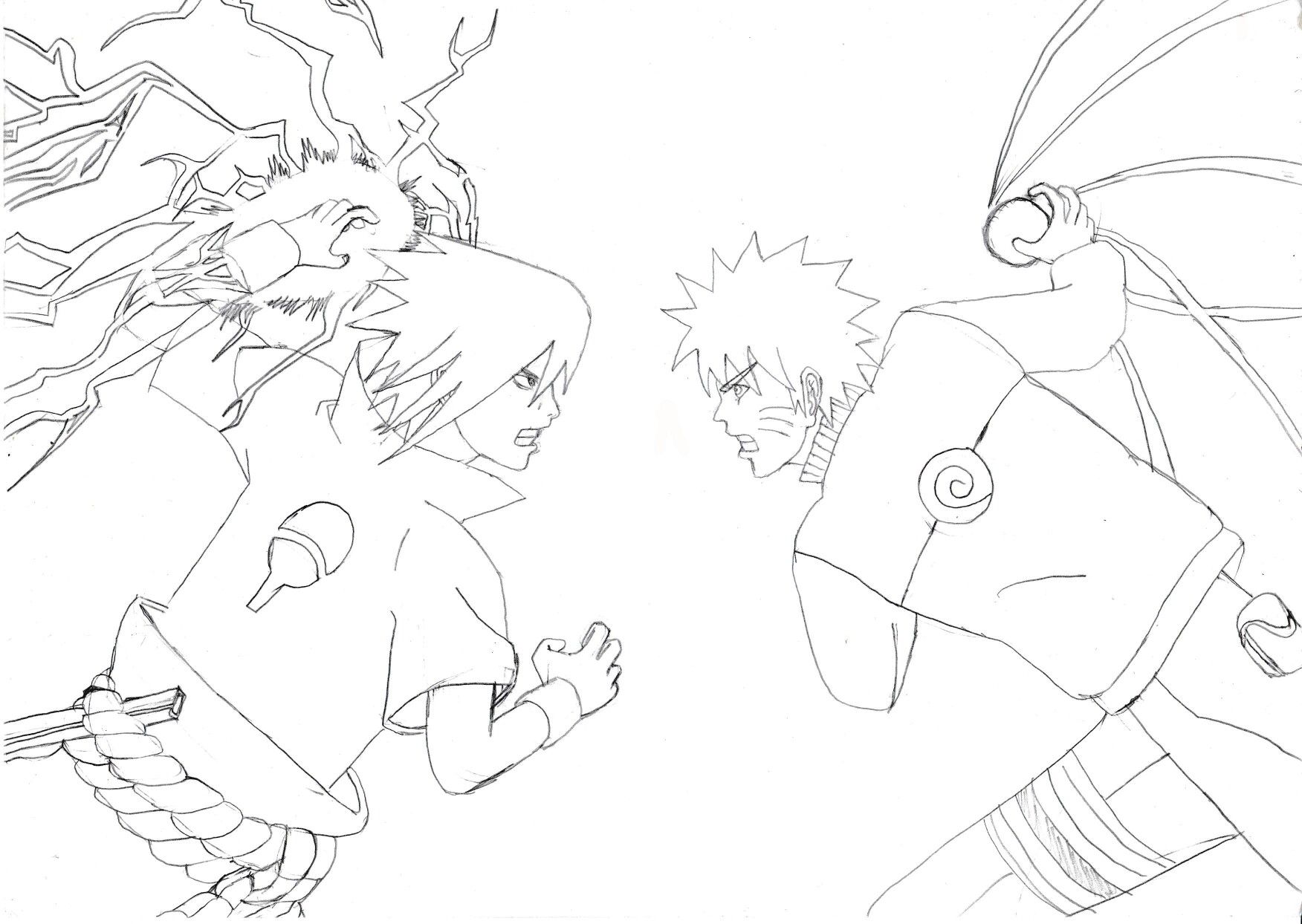 Naruto shippuden chidori vs rasengan coloring pages naruto drawings naruto vs sasuke