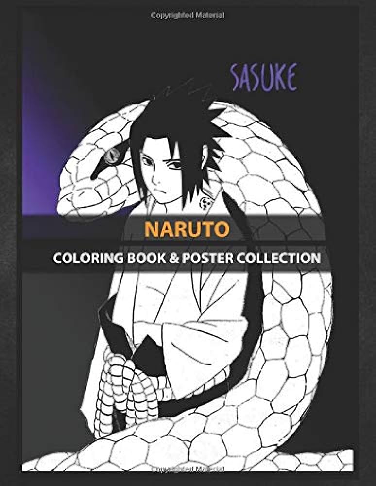 Coloring book poster collection naruto sasuke anime manga coloring narutons books