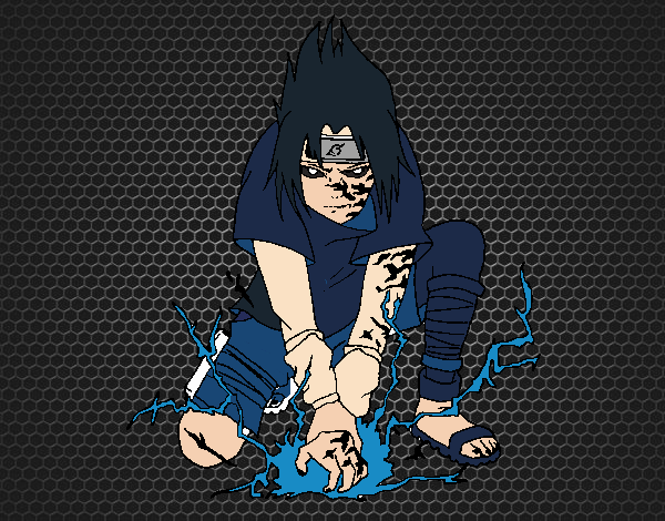 Colored page shidori sasuke painted by user not registered