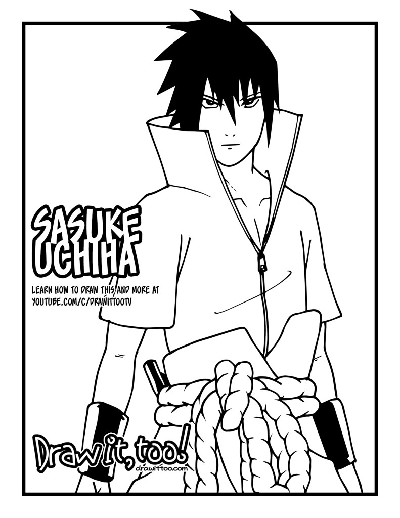 How to draw sasuke uchiha naruto shippuden drawing tutorial