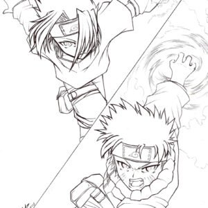 Naruto and sasuke coloring pages printable for free download