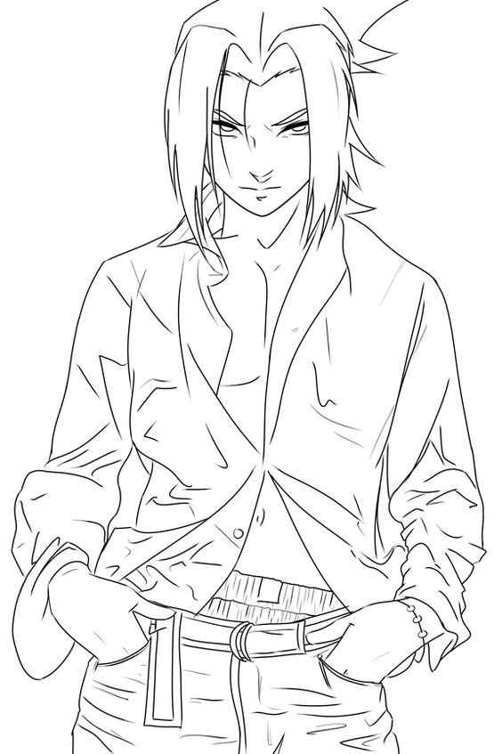 Cool sasuke coloring page