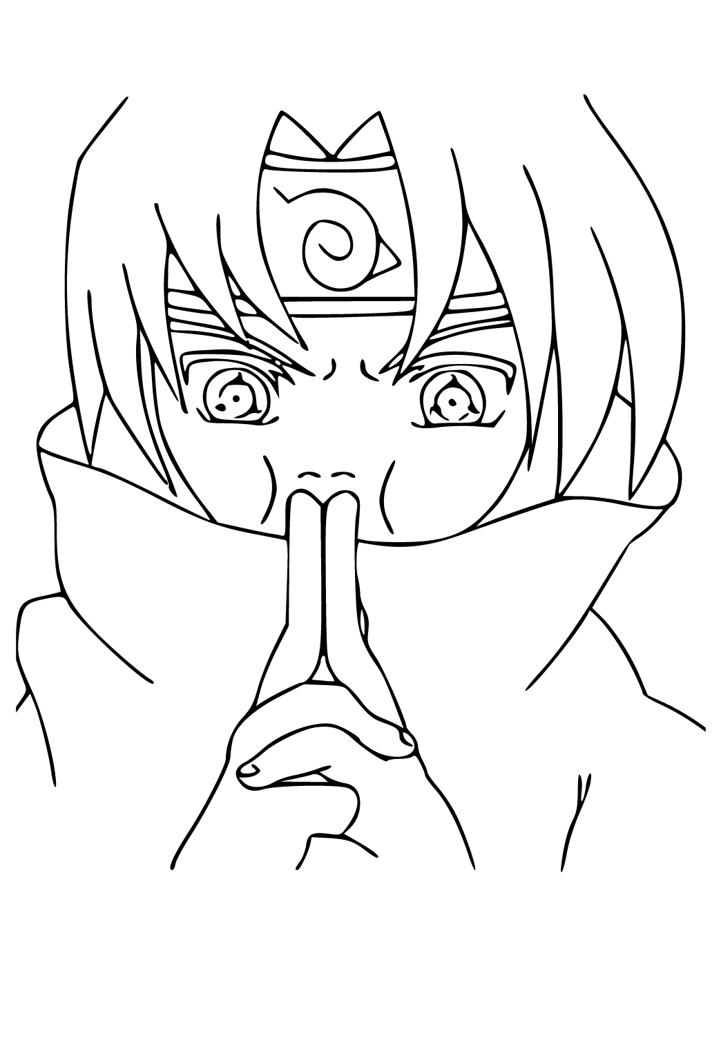 Free printable sasuke funny coloring page for adults and kids