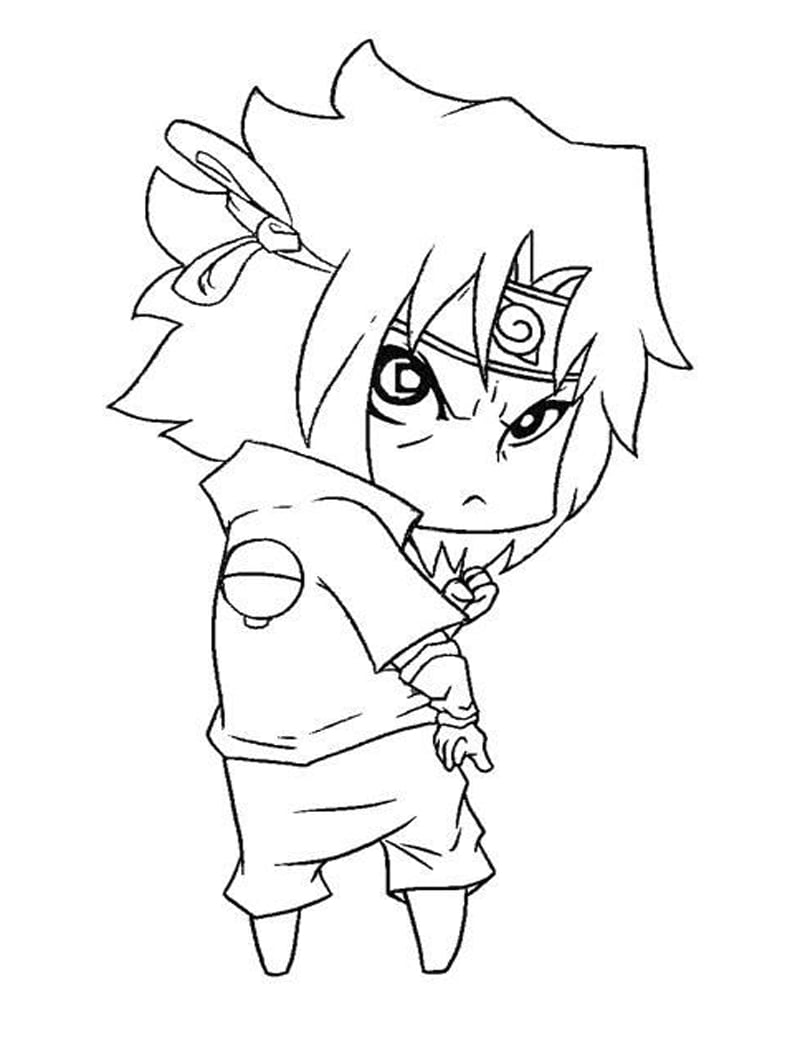 Cute baby sasuke coloring page