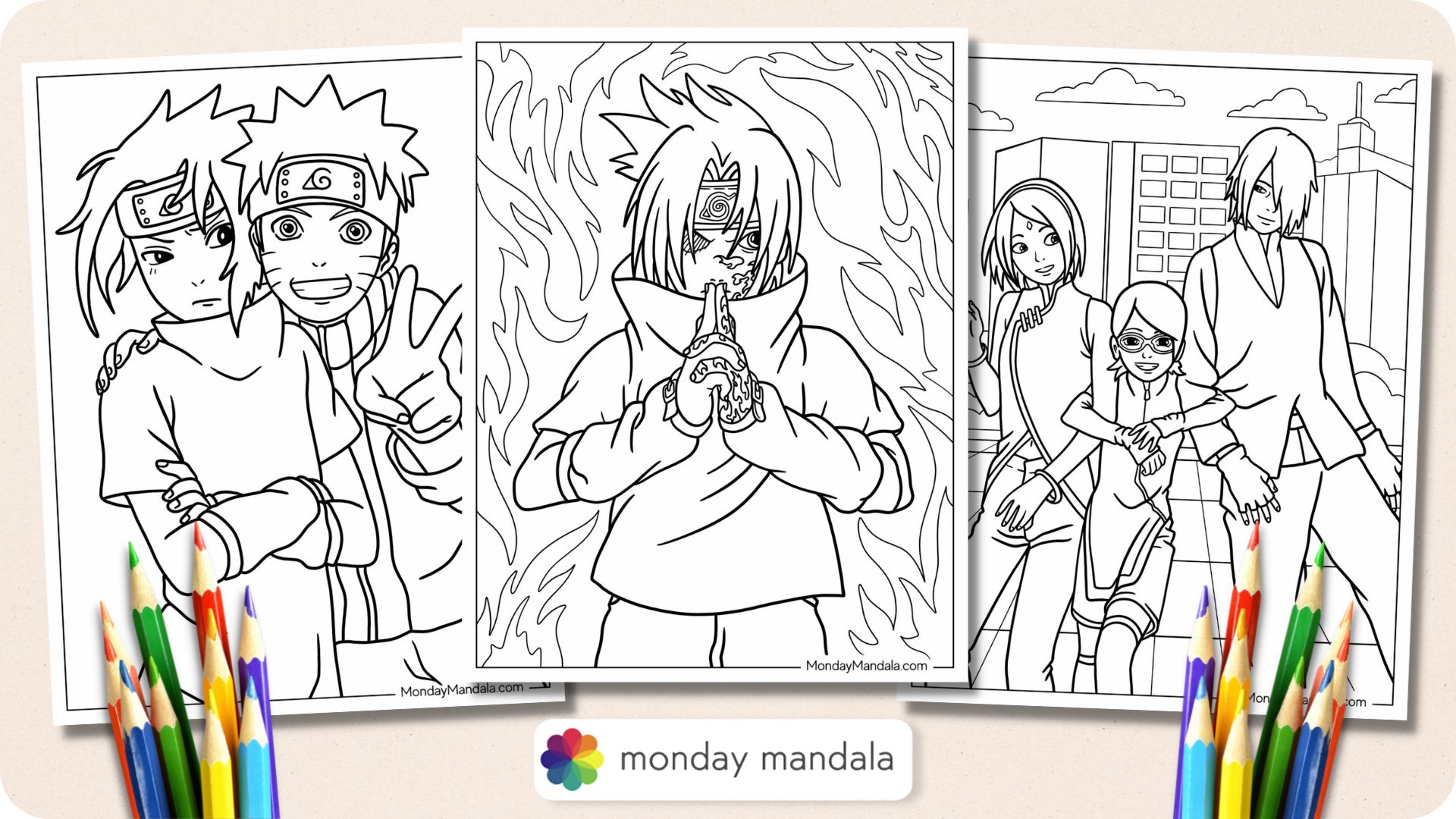 Sasuke coloring pages free pdf printables