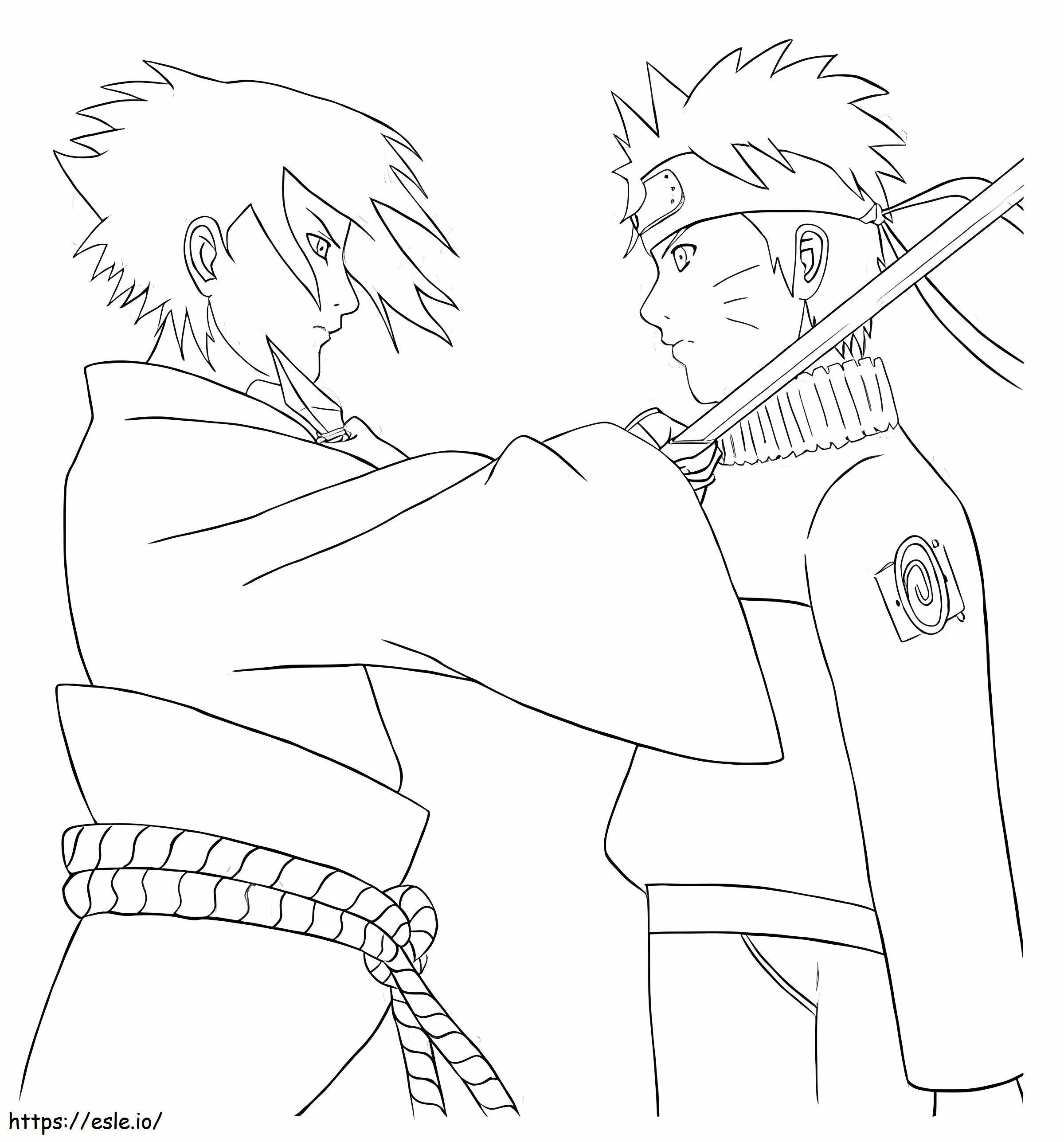 Ataque a sasuke naruto coloring page