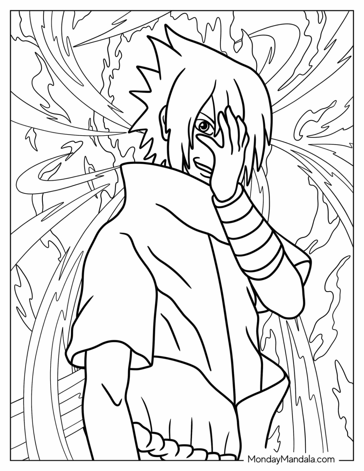 Sasuke coloring pages free pdf printables