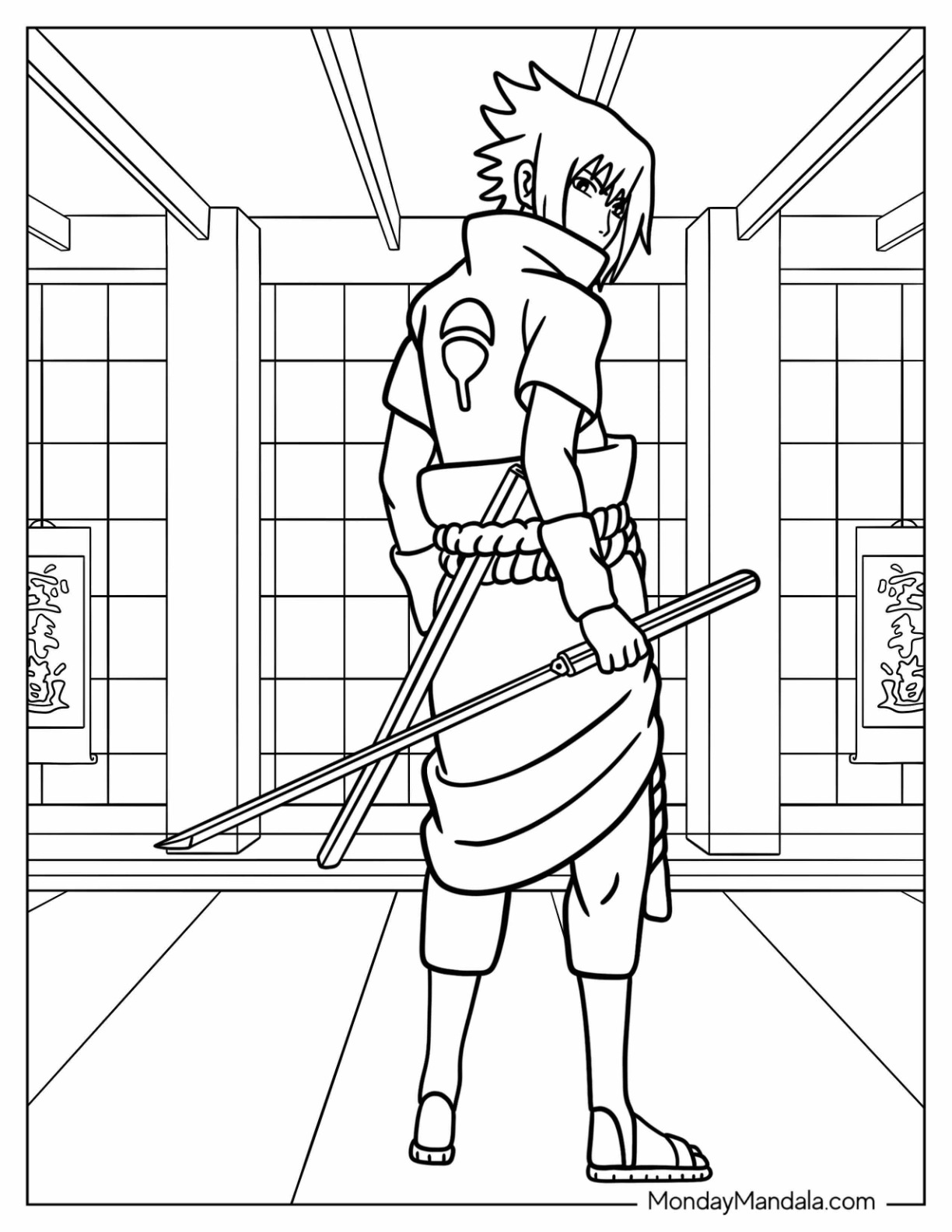 Sasuke coloring pages free pdf printables