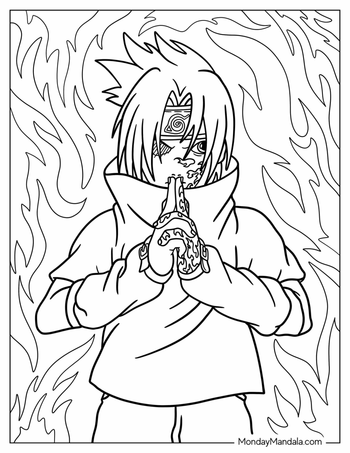 Sasuke coloring pages free pdf printables