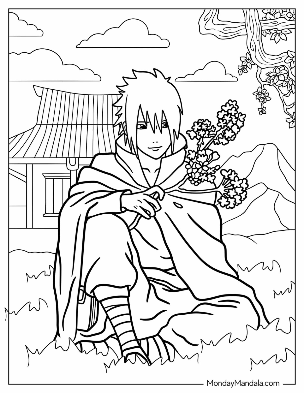 Sasuke coloring pages free pdf printables