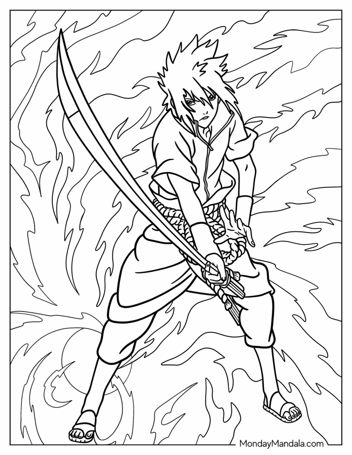 Sasuke coloring pages free pdf printables