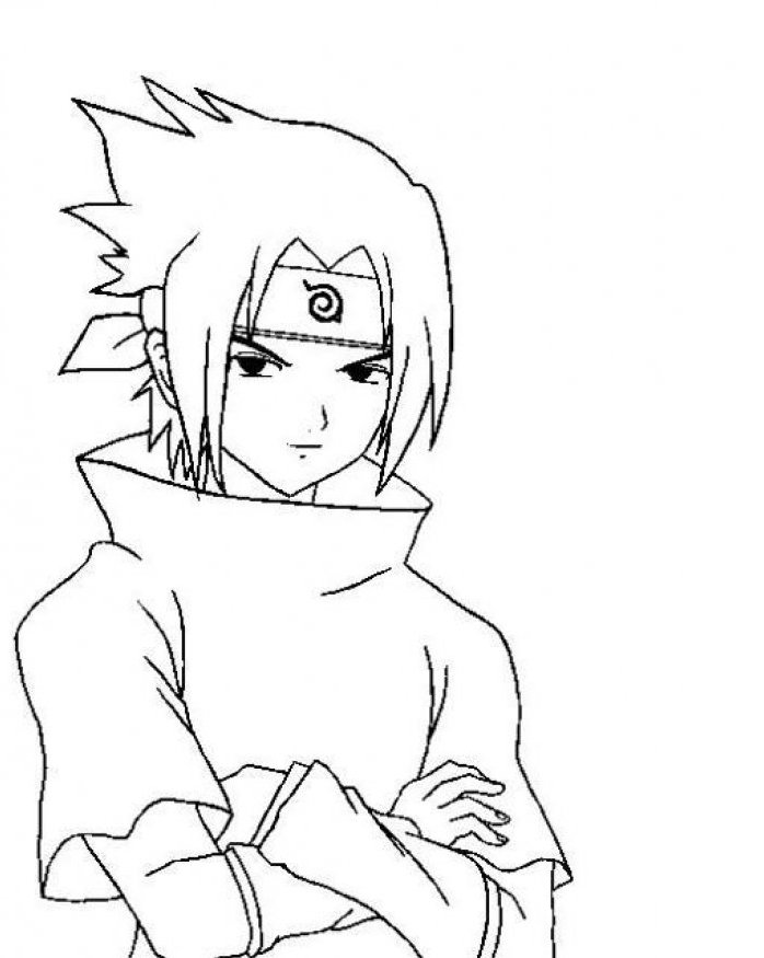 Coloring page of sasuke uchiha shakes his arms from naruto