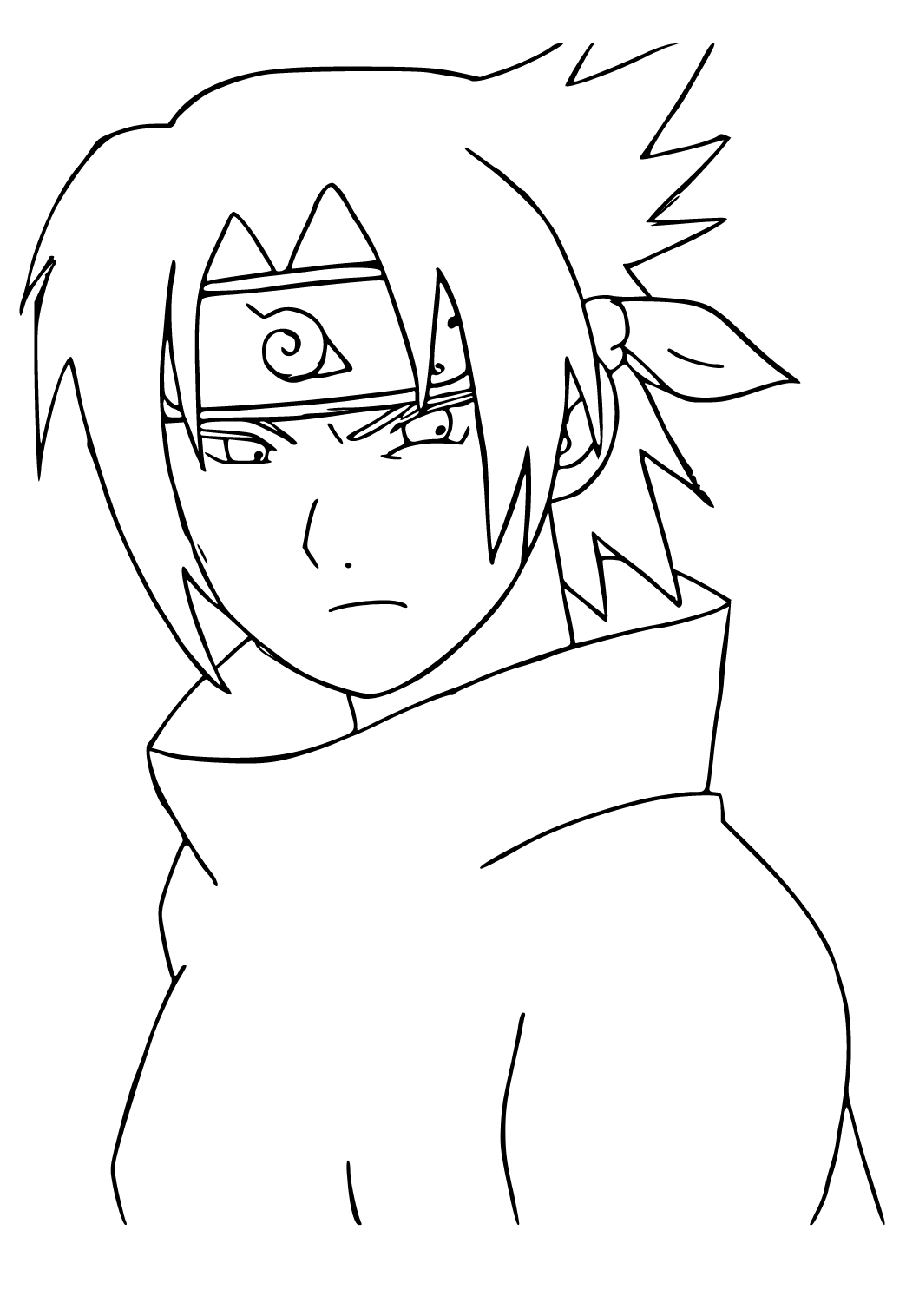 Free printable sasuke confidence coloring page for adults and kids