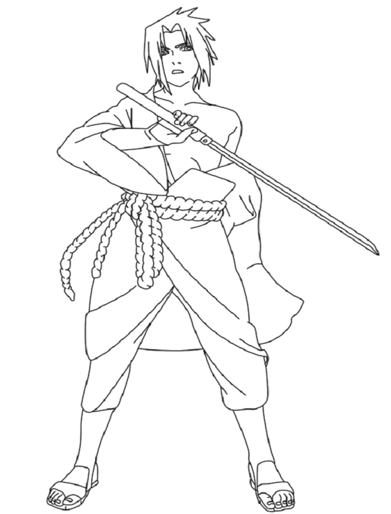 Nice sasuke uchiha coloring page