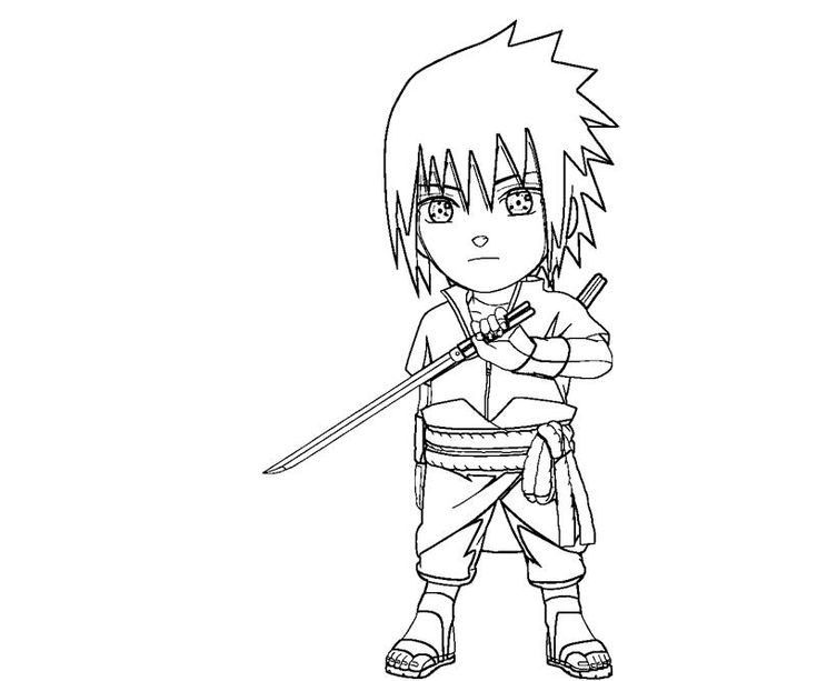 Printable sasuke uchiha coloring page