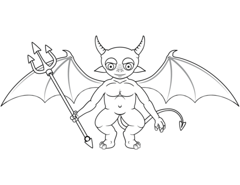 Cute devil coloring page free printable coloring pages