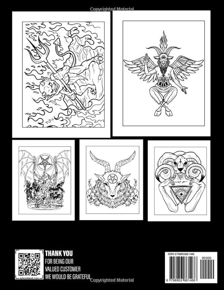 Satanic coloring book fabulous coloring pages featuring creepy horror spooky for all ages boys and girls to have fun and relax oconnor michelle books