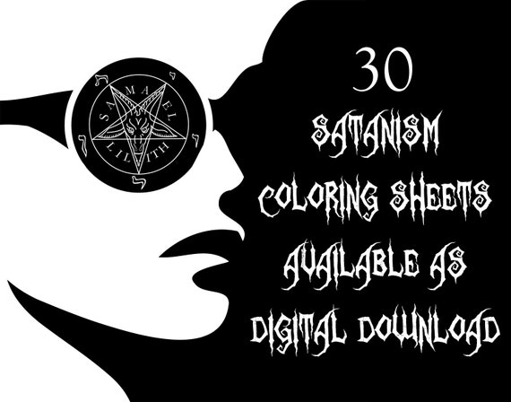 Satanism coloring book coloring sheets baphomet print satanic gifts satanic bible hail satan pentagram gothic gifts lucifer sigil