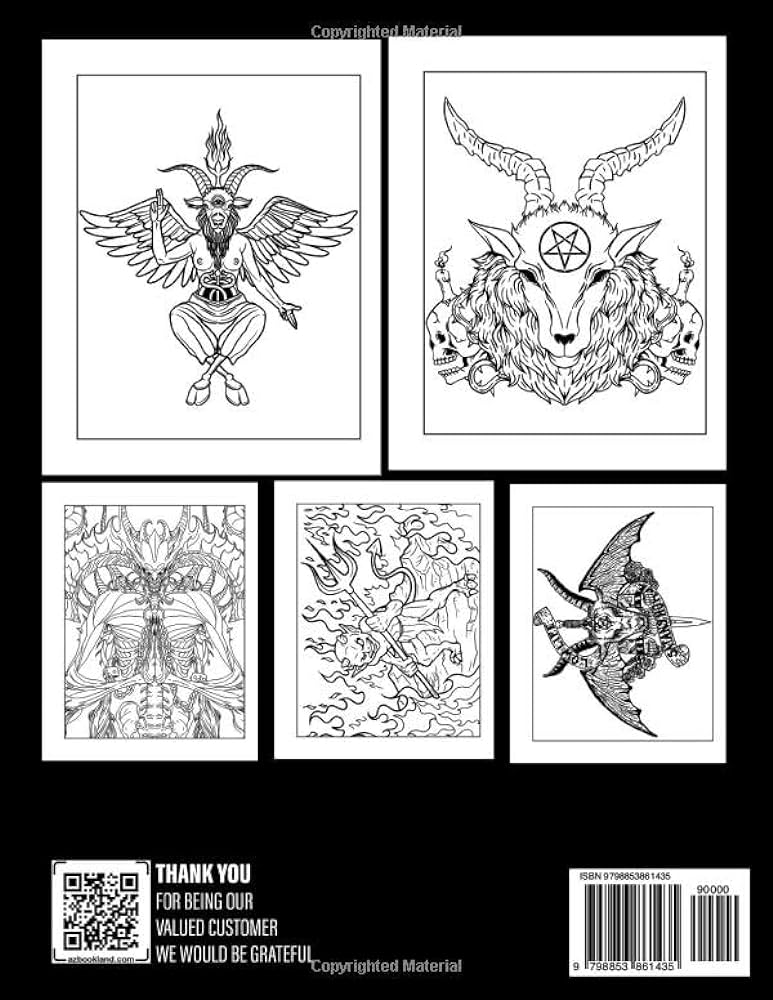 Satanic coloring book creepy horror spooky coloring pages with many illustrations for fans of all ages to relax and relieve stress mcknight dorothy books