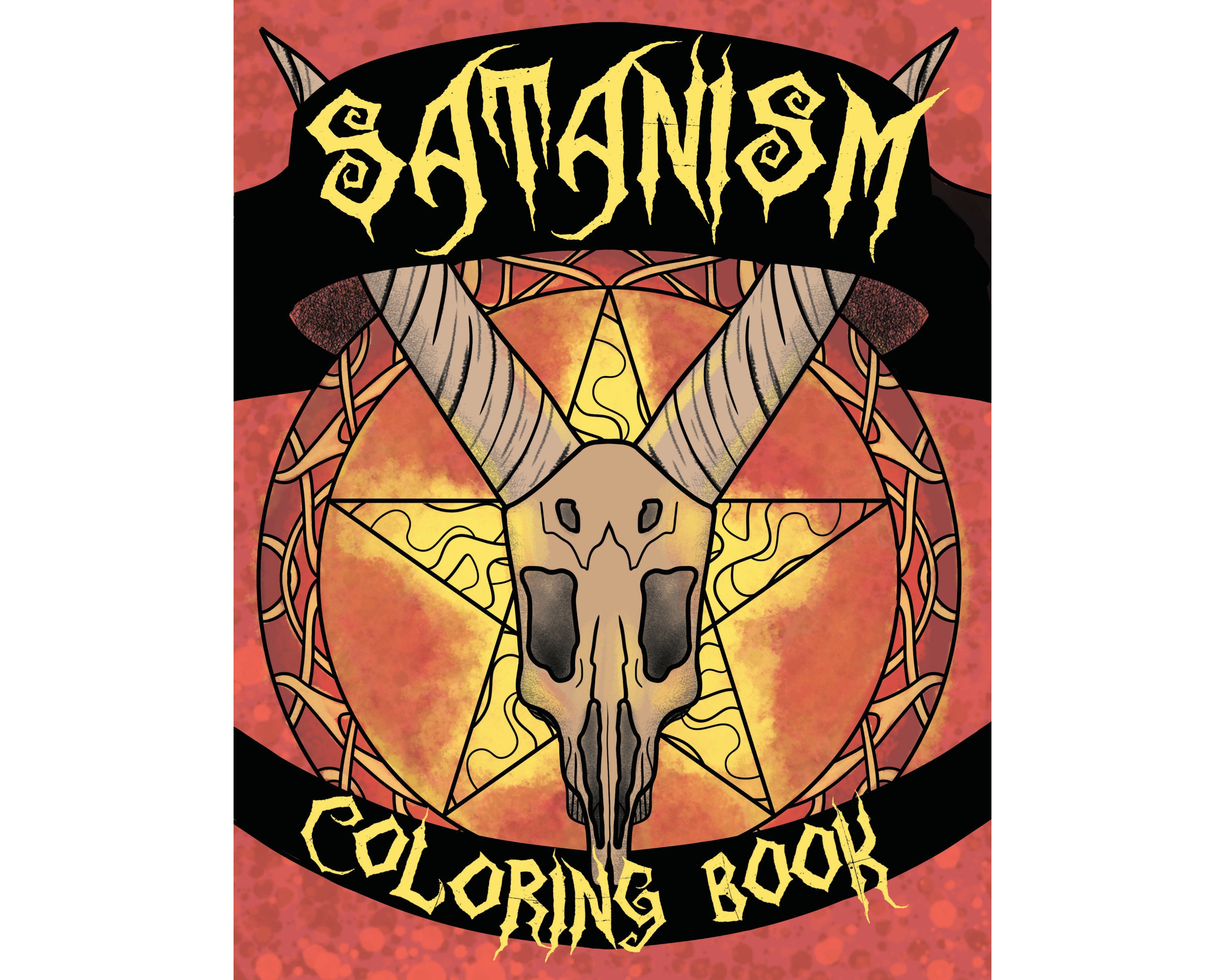 Satanism coloring book coloring sheets baphomet print