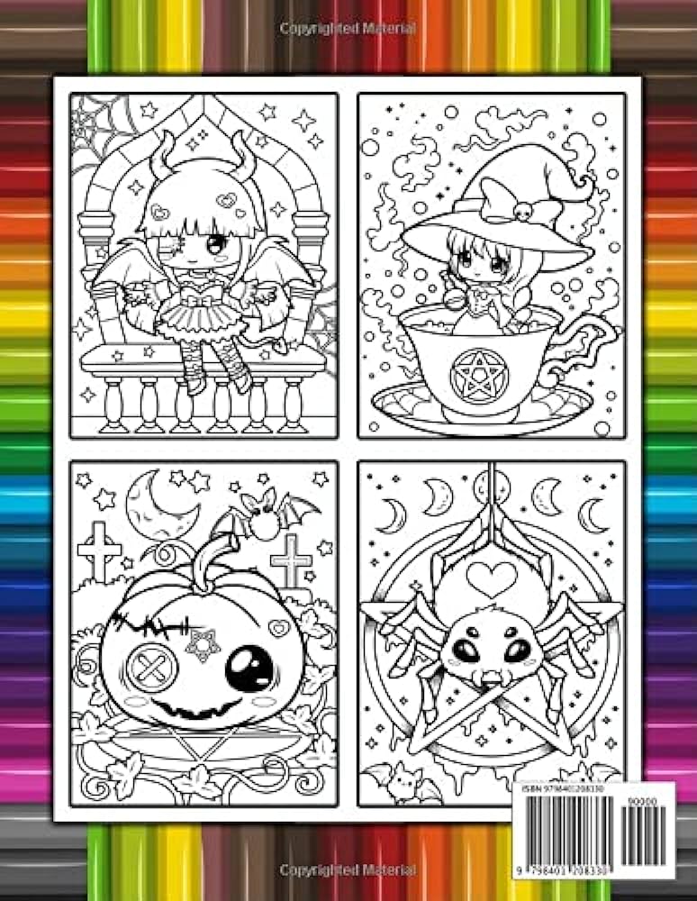 Pastel goth coloring book cute creepy gothic kawaii spooky satanic coloring pages for adults and kids