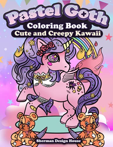 Pastel goth loring book cute and creepy kawaii spooky satanic horror loring pages for adults self sufficient survival by design house sherman new gf books inc