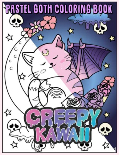 Pastel goth cute and creepy coloring book kawaii and cute horror spooky gothic satanic coloring pages for adults by john kyle