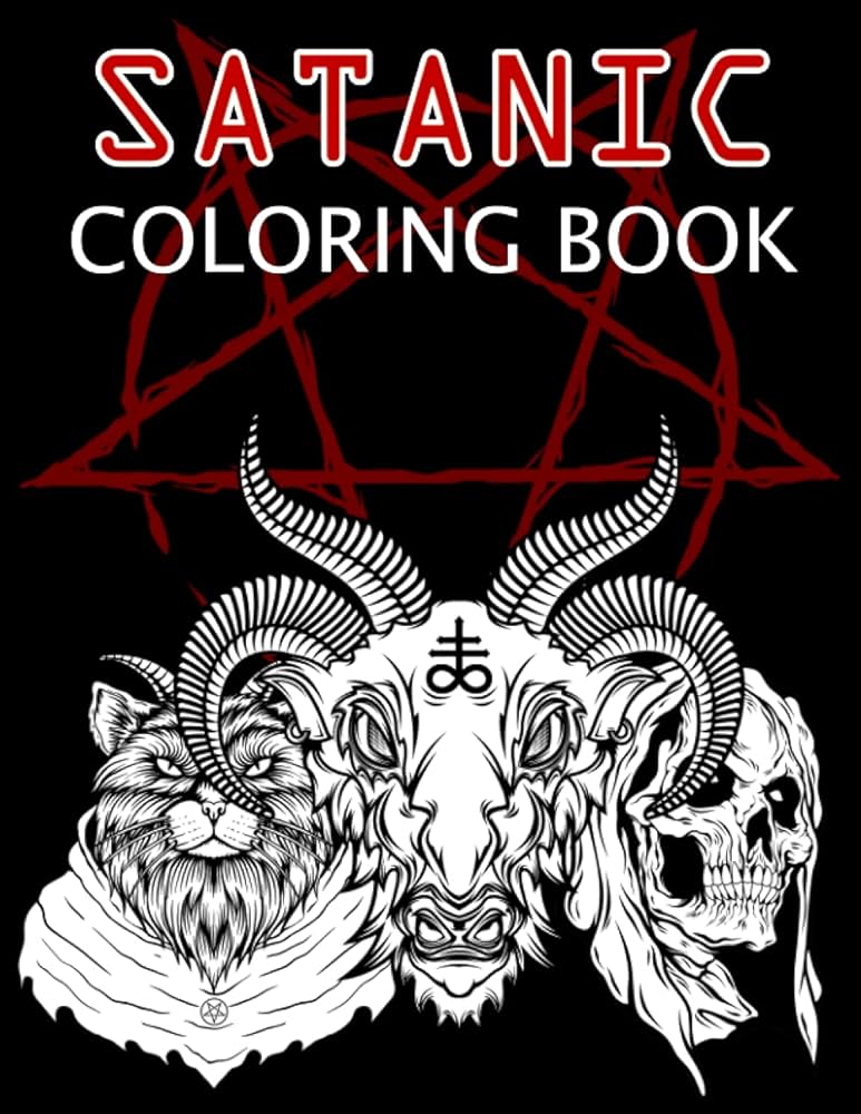 Satanic coloring book baphomet ouroboros lucifer black goat witches antichrist demons and more fervarthdottir lucie books