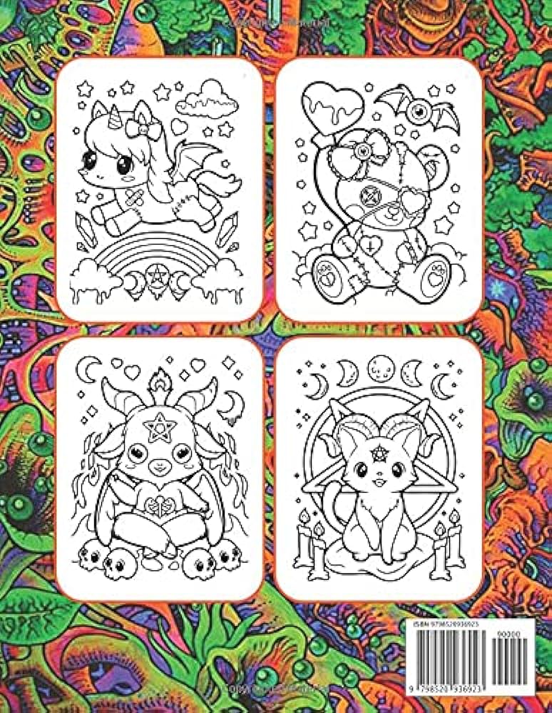 Creepy kawaii pastel goth coloring book gothic satanic coloring pages for adults cute and creepy kawaii fun coloring jabed books